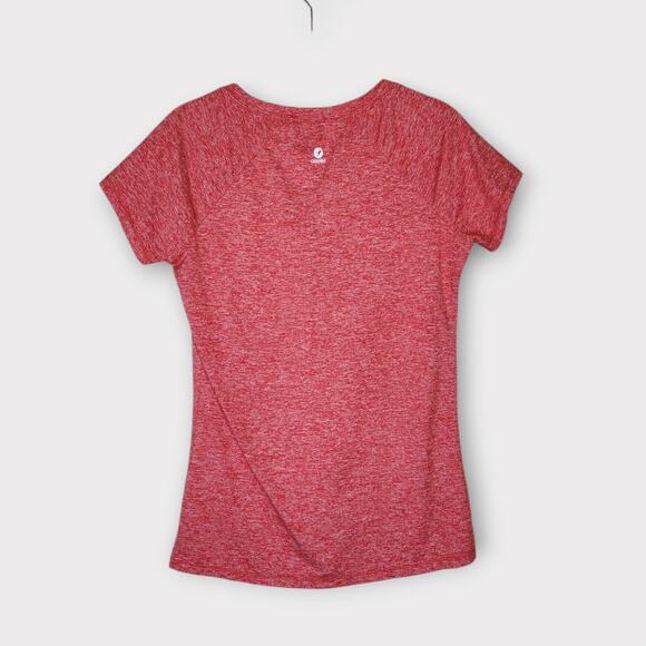 Oiselle Womens Space Dye Running Performance Short Sleeve Top Red Orange S Gym - Picture 6 of 7